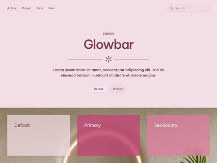 Glowbar Joomla Template Colored Pink Style