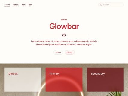 Glowbar Joomla Template Light Red Style