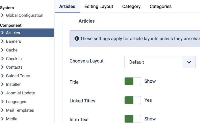 Joomla content field option