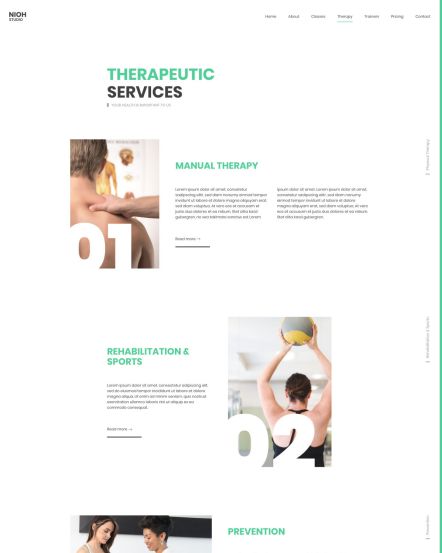 Nioh Studio WordPress theme Service Post Layout