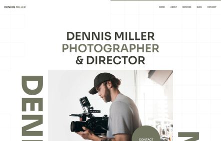 Dennis Miller WordPress theme Home Page in White Green Style