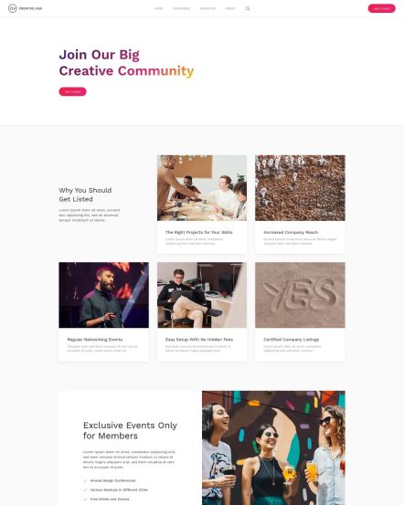 Creative Hub WordPress theme Services Layout