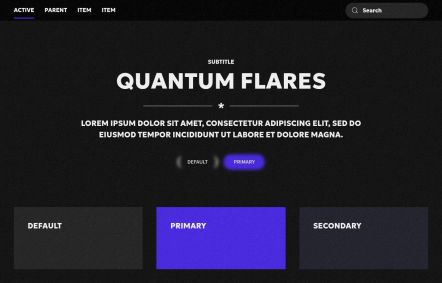 Quantum Flares Joomla template UI Elements in Black Blue Style