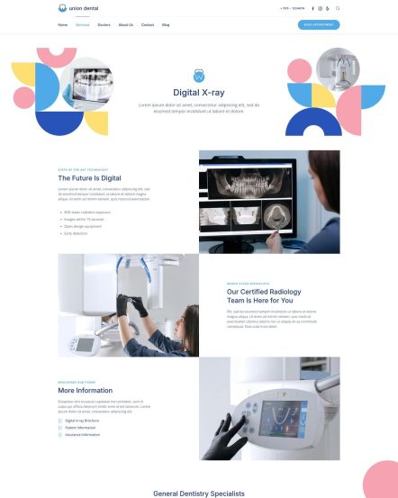 Union Dental WordPress theme Service Post Layout