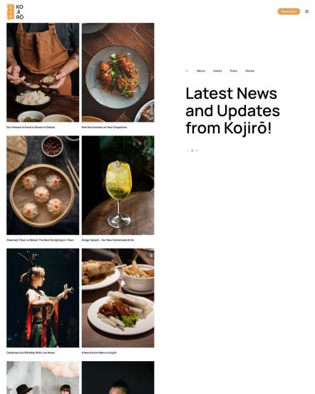 Kojiro Joomla template Post Index Layout