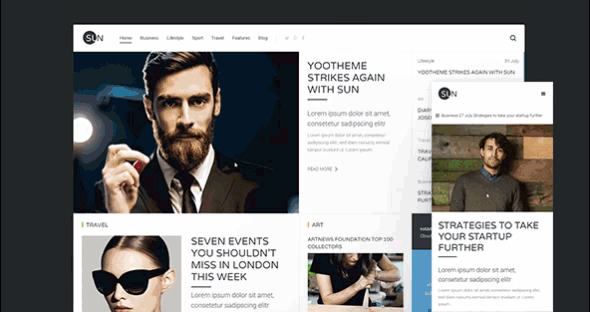 Sun Theme – September 2015 YOOtheme club theme