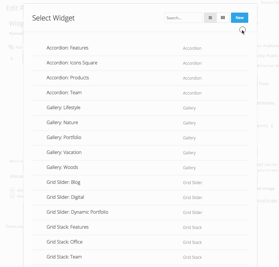 Create and insert existing Widget