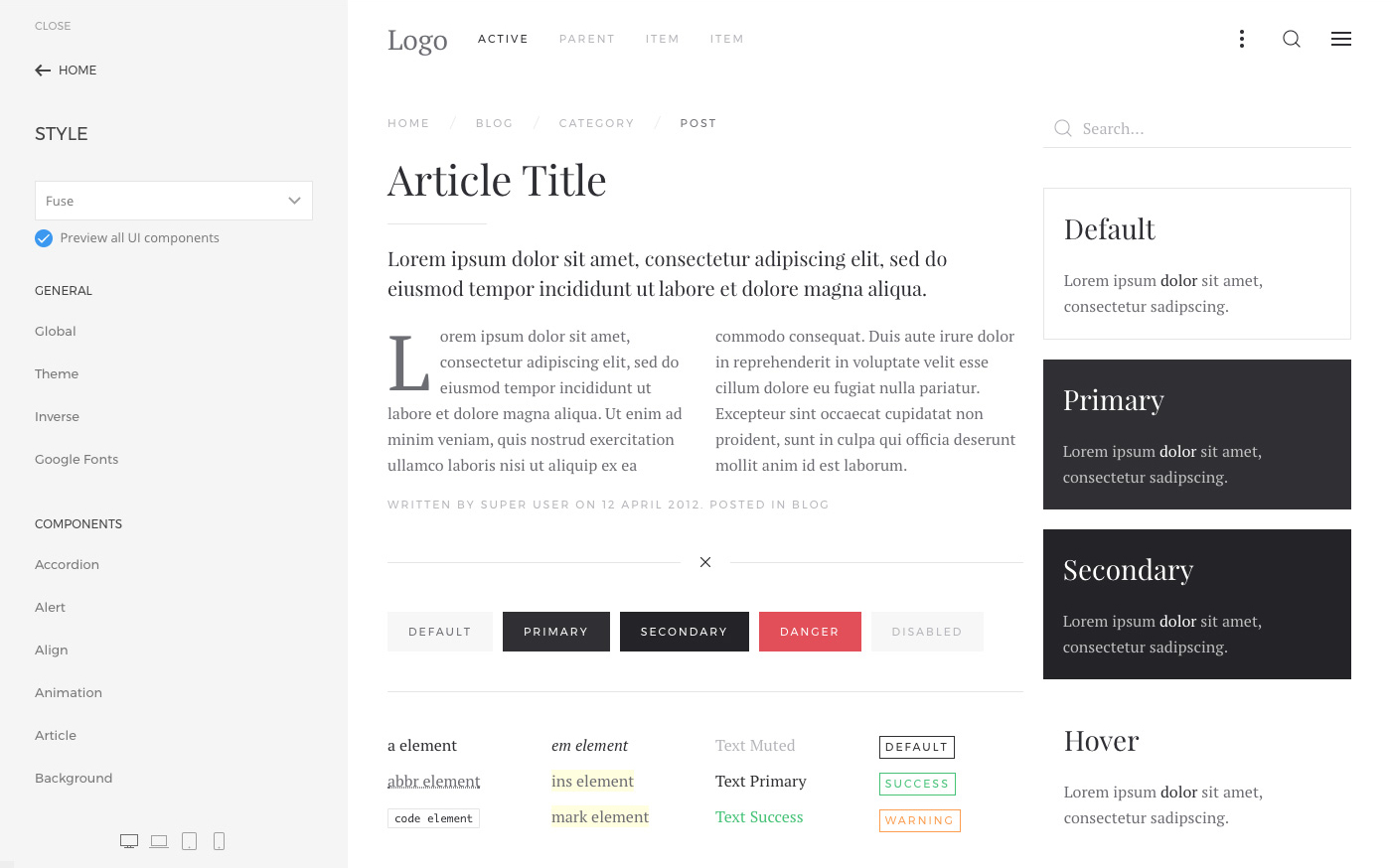 Preview UI components