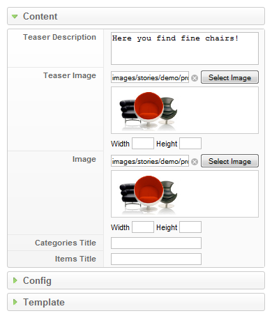 Manage categories
