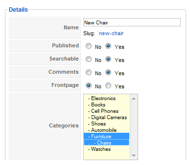 Manage items