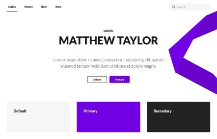 Matthew Taylor Joomla template UI Elements in White Purple Style