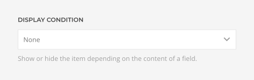 Display condition field