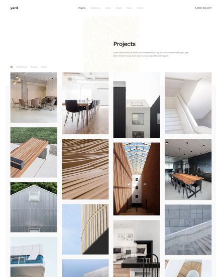 Yard Joomla template Projects Layout