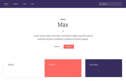 Max WordPress theme UI Elements in White Salmon Style