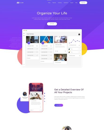 Flow WordPress theme Home Layout