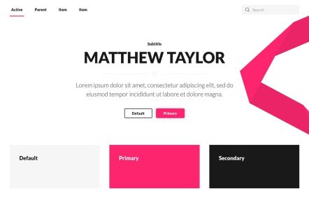 Matthew Taylor Joomla template UI Elements in White Pink Style