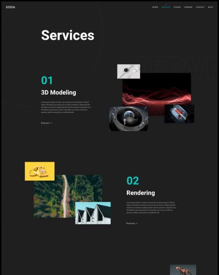 Soda Joomla template Services Layout