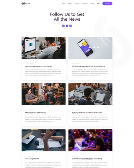 Flow WordPress theme Post Index Layout