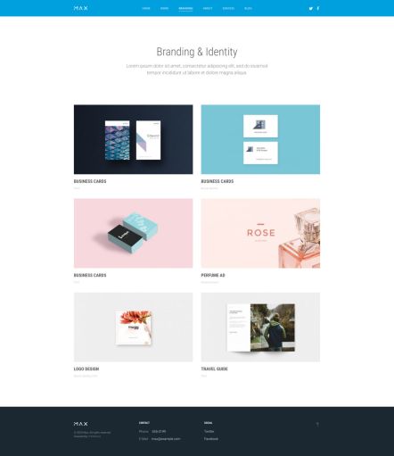 Max WordPress theme Portfolio Layout