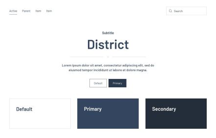 District Joomla template UI Elements in White Blue Style