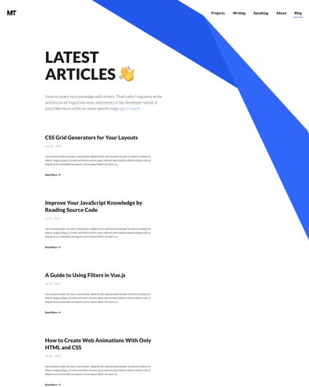 Matthew Taylor Joomla template Post Index Layout