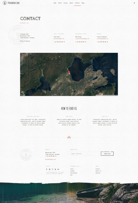 Pinewood Lake Joomla template Contact Layout