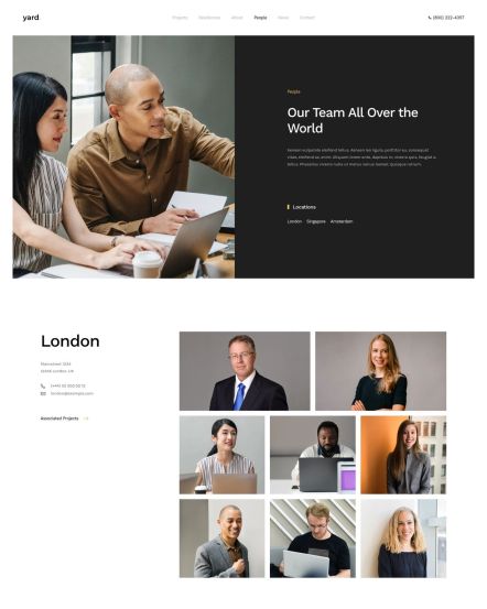 Yard Joomla template Team Layout