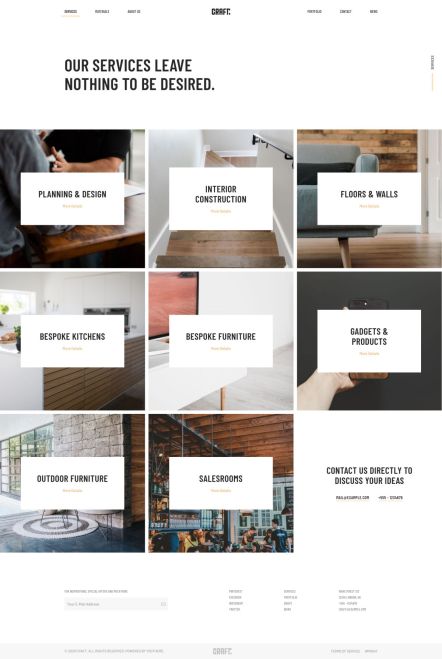 Craft Joomla template Services Layout