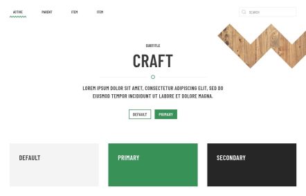 Craft Joomla template UI Elements in White Green Style
