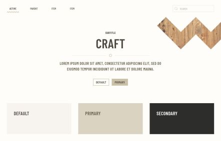 Craft Joomla template UI Elements in Light Beige Style