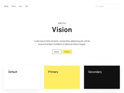 Vision Joomla Template White Yellow Style
