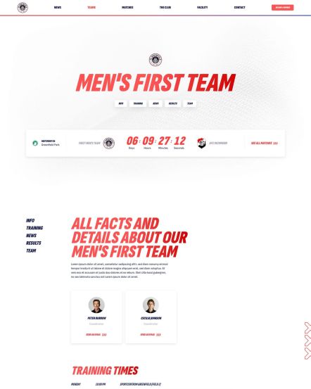 FC Greenfield Joomla template Team Post Layout