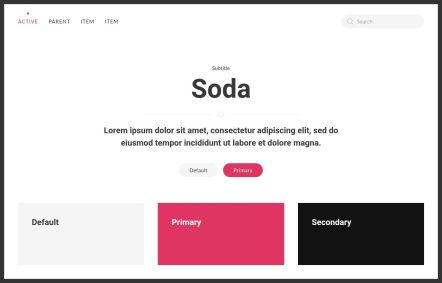 Soda Joomla template UI Elements in White Pink Style