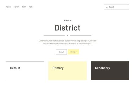 District Joomla template UI Elements in White Yellow Style