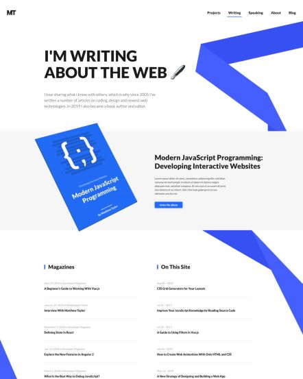 Matthew Taylor Joomla template Portfolio Layout