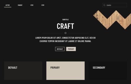 Craft Joomla template UI Elements in Black Beige Style