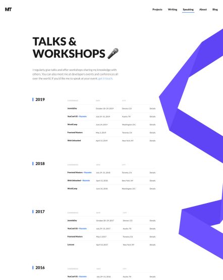 Matthew Taylor Joomla template Schedule Layout