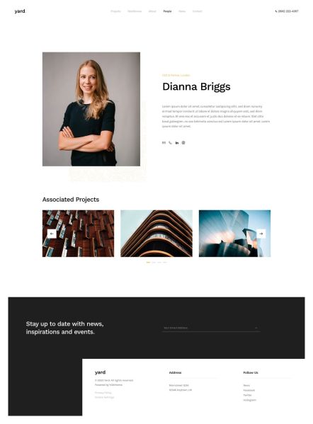 Yard Joomla template Person Layout