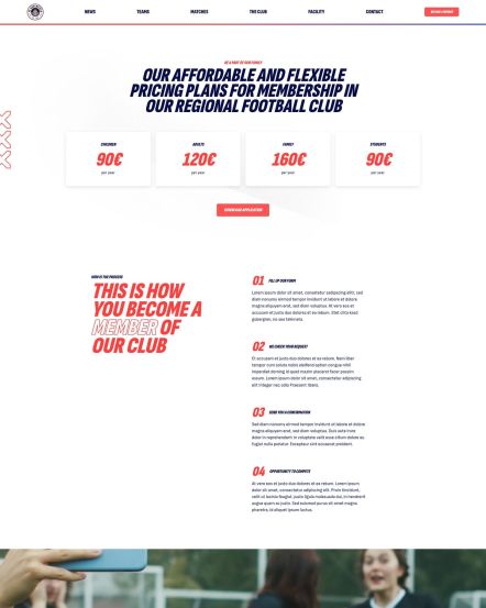 FC Greenfield Joomla template Pricing Layout