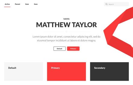 Matthew Taylor Joomla template UI Elements in White Red Style