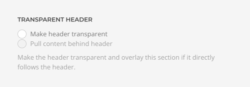 Transparent header