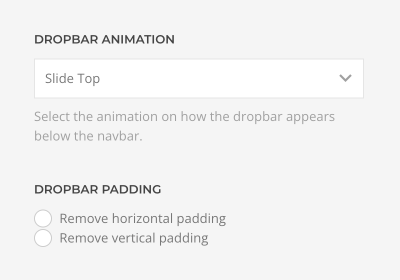 Menu animations dropbar