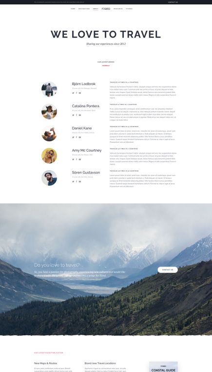 Fjord WordPress Theme Team Layout