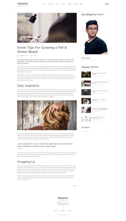 Florence WordPress Theme Post Layout