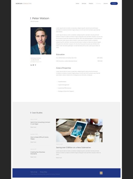 Morgan Consulting WordPress Theme Person Layout
