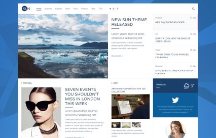 Sun WordPress Theme Blue Style