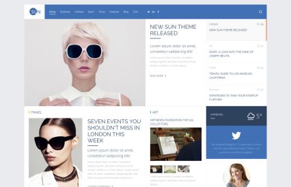 Sun WordPress Theme Bluegray Style
