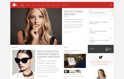 Sun WordPress Theme Red Style
