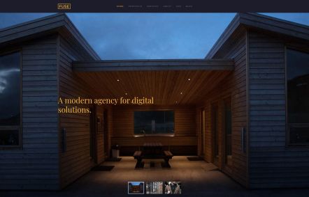 Fuse Joomla template Home Page in Dark Yellow Style