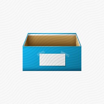 Shoebox Open Blue Icon